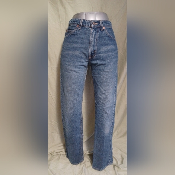 Levi's 505 Men's Straight Lrg Classic Fit Blue Denim Jeans - Vintage 90s - Picture 3 of 7